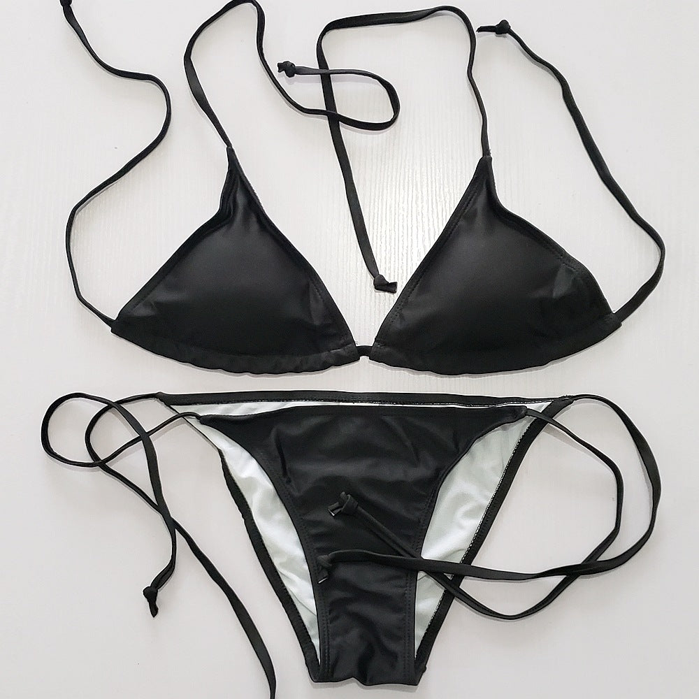 Damen Triangel-Bikini mit verstellbaren Bindebändern und sexy Rückenausschnitt Drune