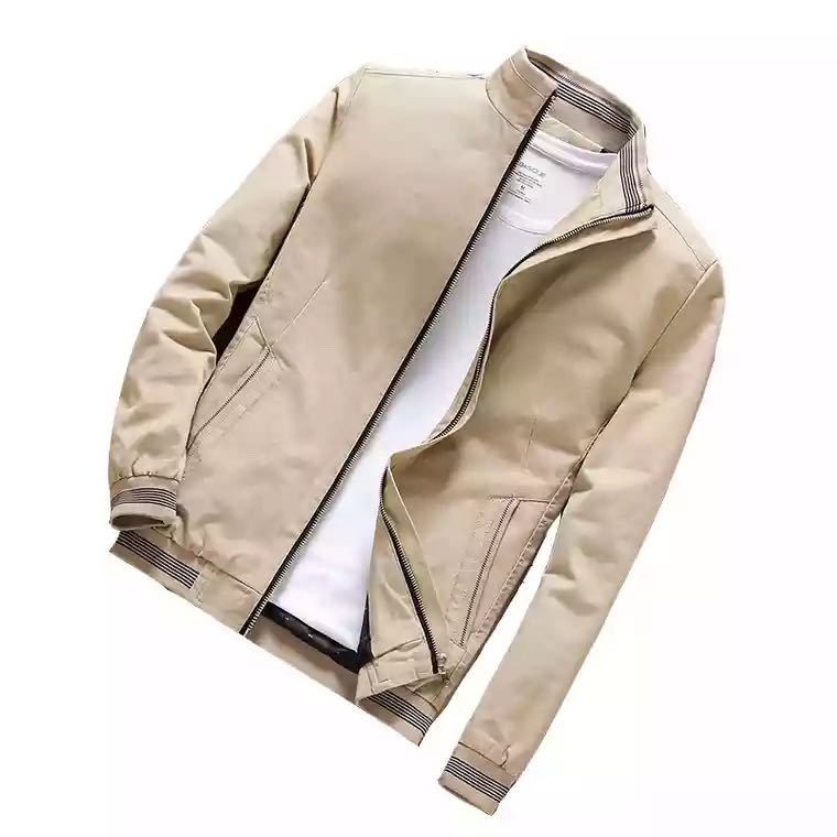Herren nan casual Bomberjacke mit wärmendem Teddyfutter, Stehkragen und gerippten Bündchen Drune