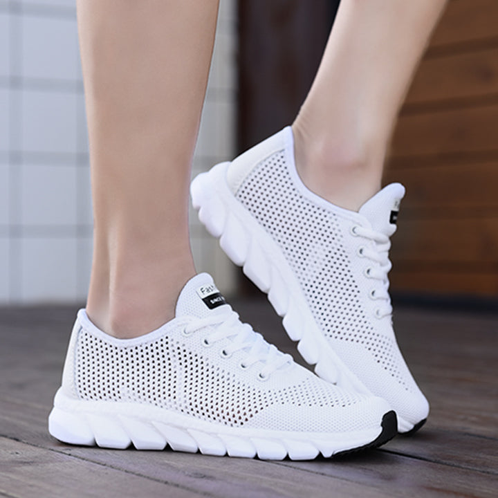 Damen nan leichte Netz-Freizeitsneaker mit perforiertem Obermaterial und flexibler Wellenlaufsohle Drune