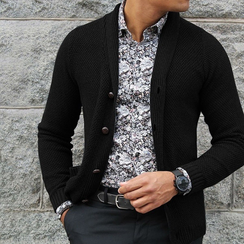 Herren Strickjacke mit strukturiertem Muster und eleganten Knopfdetails Drune