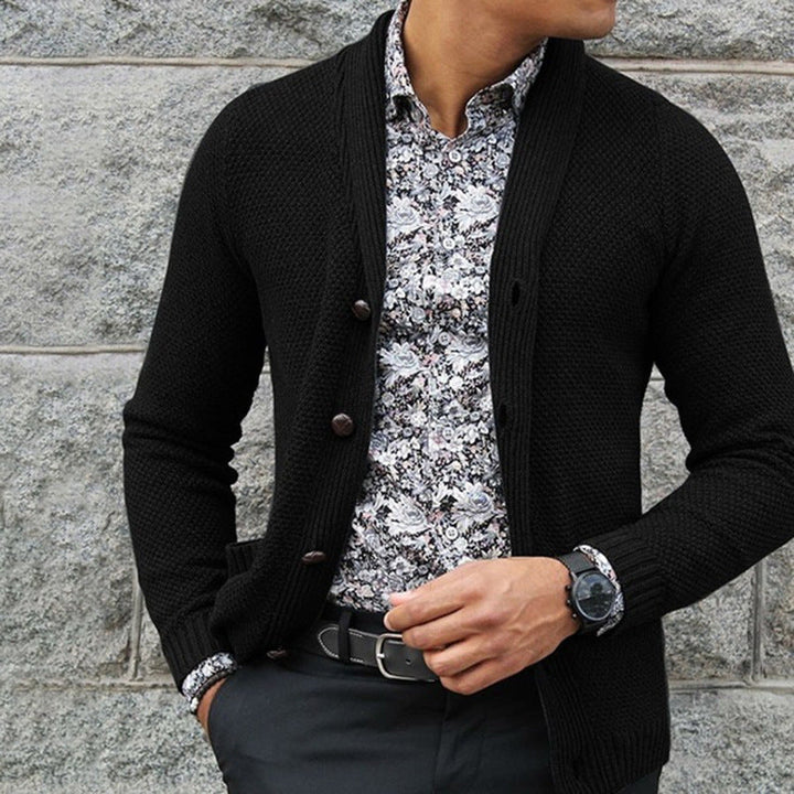 Herren Strickjacke mit strukturiertem Muster und eleganten Knopfdetails Drune