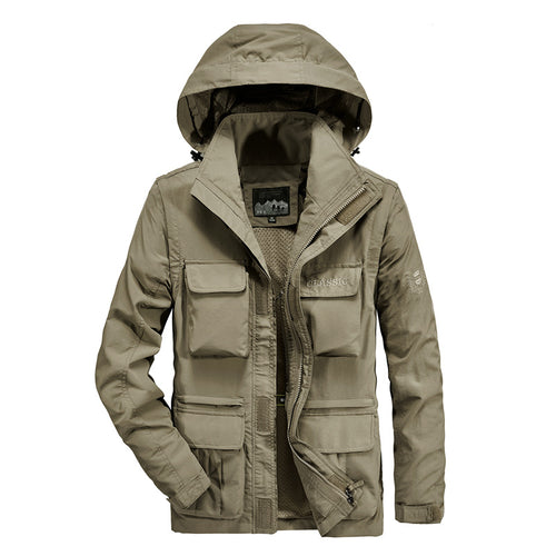 Herren Multifunktionale Fieldjacke mit Kapuze und atmungsaktivem Meshfutter Drune