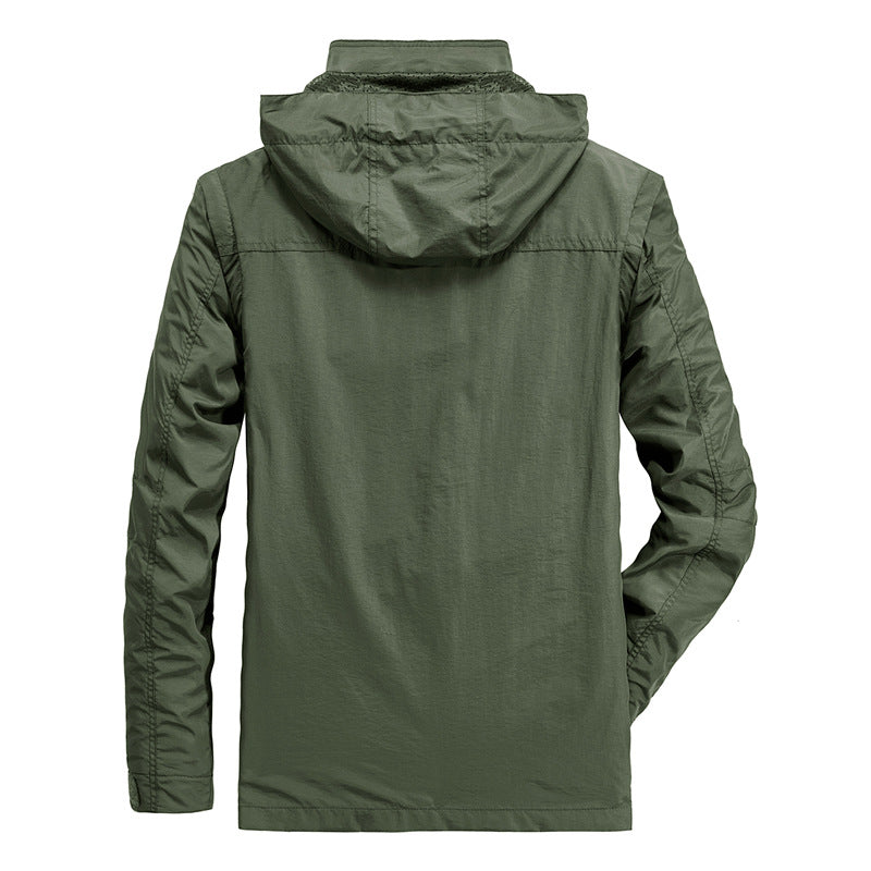 Herren Multifunktionale Fieldjacke mit Kapuze und atmungsaktivem Meshfutter Drune