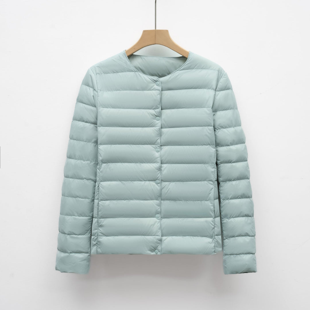 Drune | Tragbare wattierte Jacke ohne Kragen für Frühling und Winter