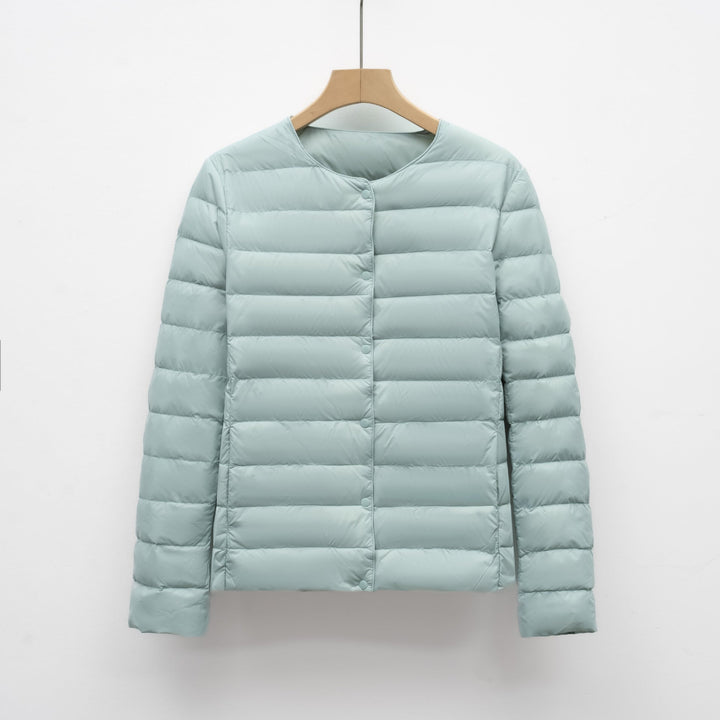 Drune | Tragbare wattierte Jacke ohne Kragen für Frühling und Winter
