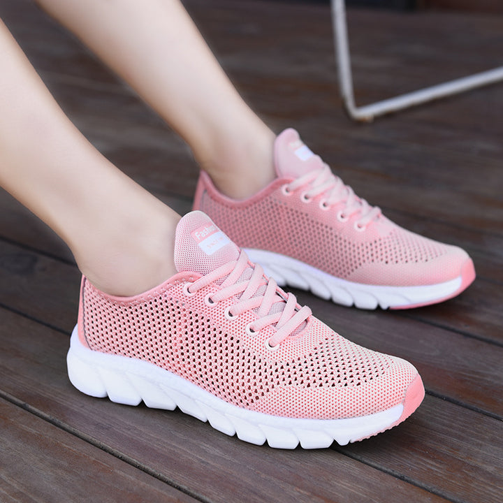 Damen nan leichte Netz-Freizeitsneaker mit perforiertem Obermaterial und flexibler Wellenlaufsohle Drune