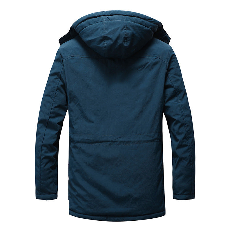 Herren Utility-Parka mit Fleece-Innenfutter, Kapuze und Multifunktions-Taschen Drune