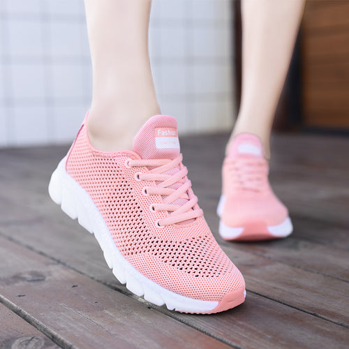 Damen nan leichte Netz-Freizeitsneaker mit perforiertem Obermaterial und flexibler Wellenlaufsohle Drune