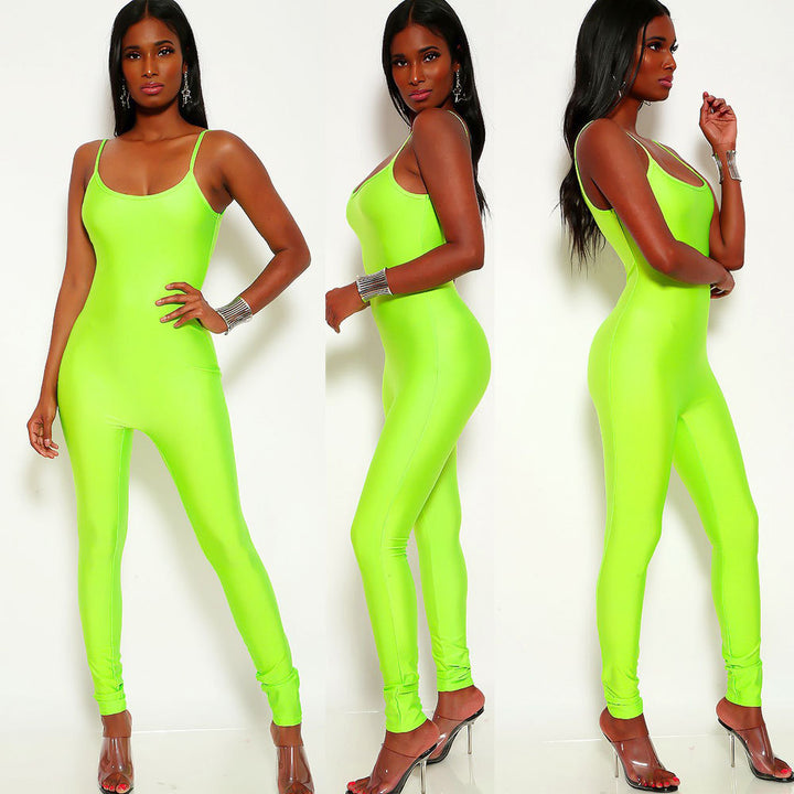 Damen komfortabler und figurbetonter Jumpsuit mit schmalen Trägern Drune