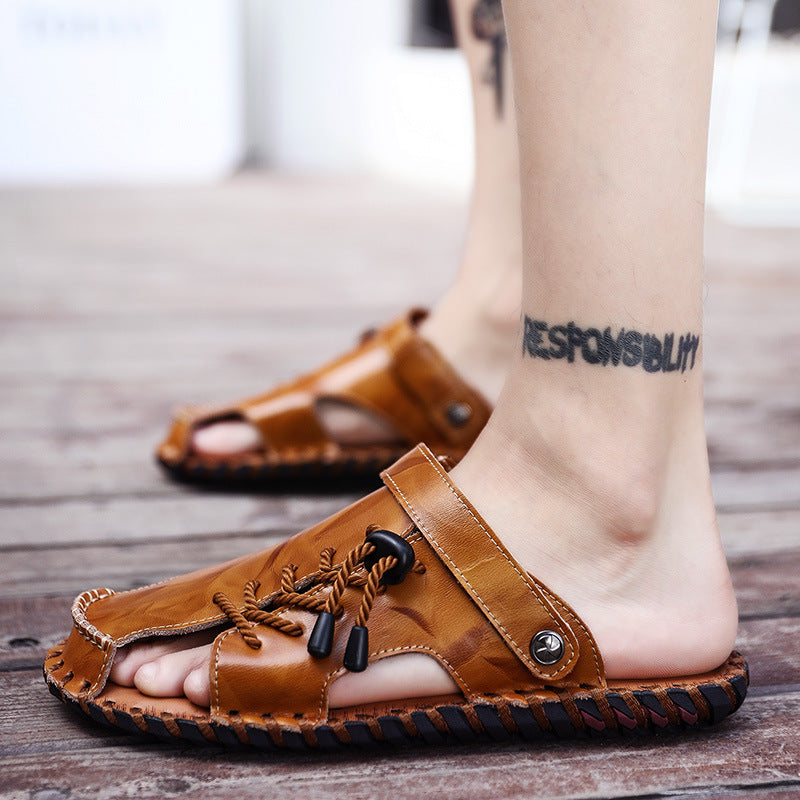 Herren Leder-Sandalen mit robustem Schnellschnürsystem Drune