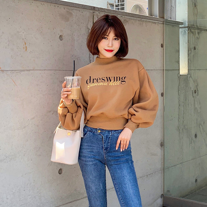 Damen modischer Sweatpullover mit voluminösen Ärmeln Drune