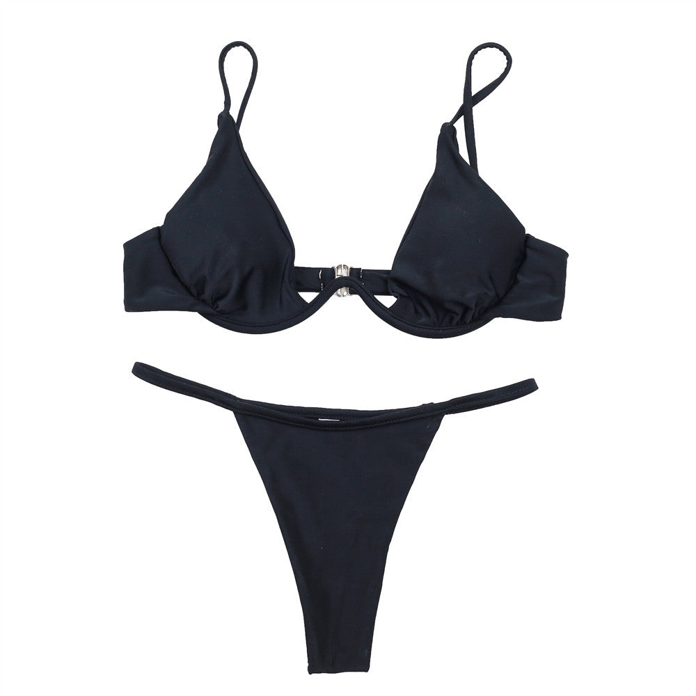 Damen Triangel-Bikini mit schimmerndem Oberteil und verstellbaren Trägern Drune
