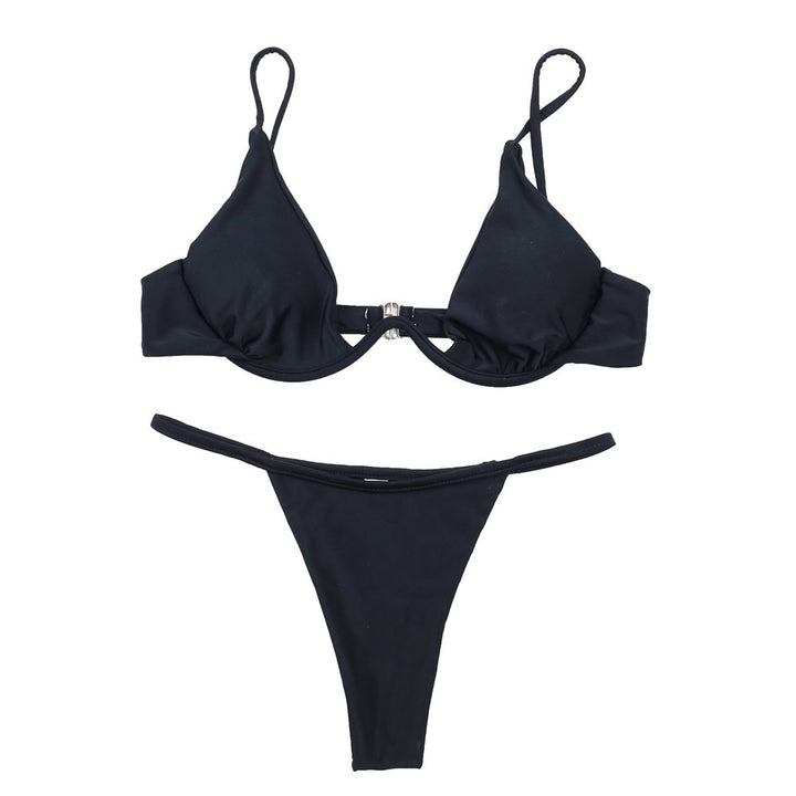Damen Triangel-Bikini mit schimmerndem Oberteil und verstellbaren Trägern Drune