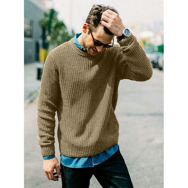Herren Strickpullover mit Rundhalsausschnitt Drune