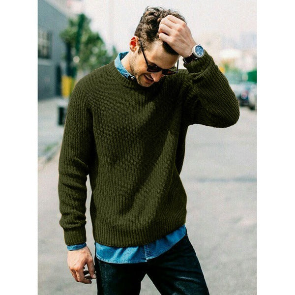 Herren Strickpullover mit Rundhalsausschnitt Drune