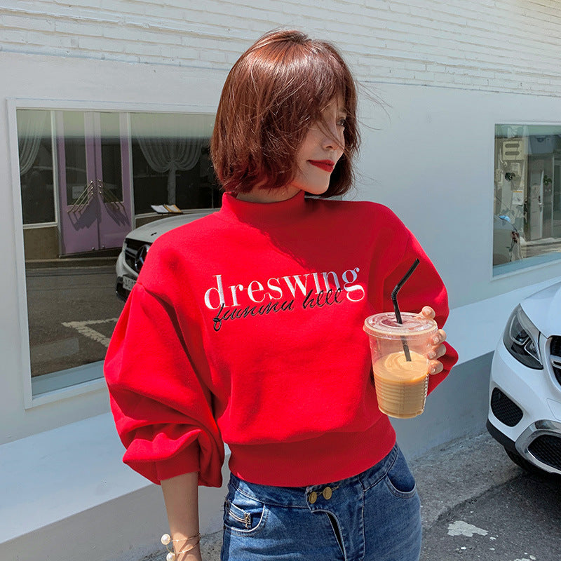 Damen modischer Sweatpullover mit voluminösen Ärmeln Drune