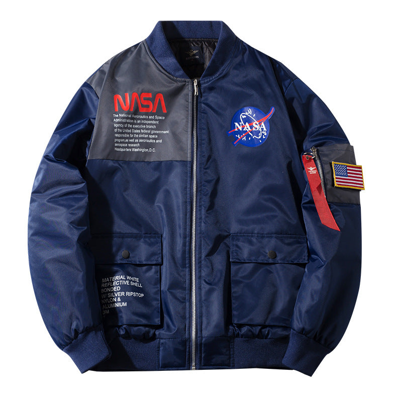 Men's  mission-inspired reflective shell flight bomber jacket with sleeve utility pocket Drune