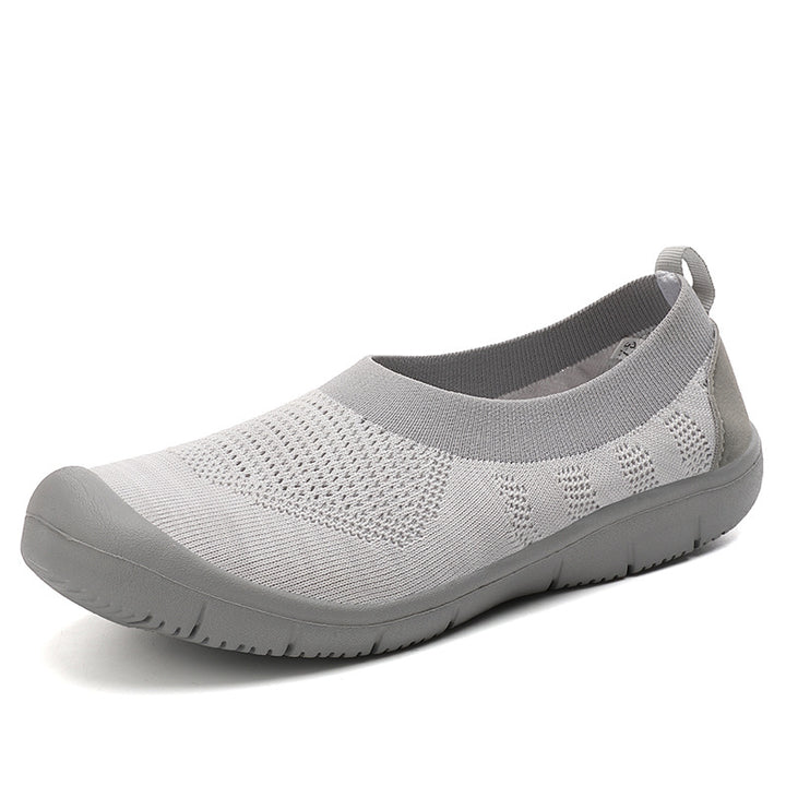 Damen nan elastische Strick-Slipper mit verstärkter Zehenkappe und rutschfester Flexsohle Drune