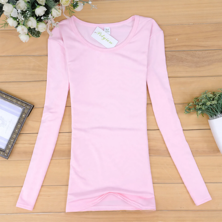 Damen Langarm-T-Shirt, einfarbig