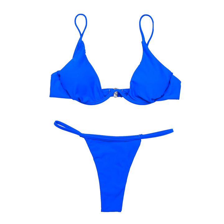 Damen Triangel-Bikini mit schimmerndem Oberteil und verstellbaren Trägern Drune
