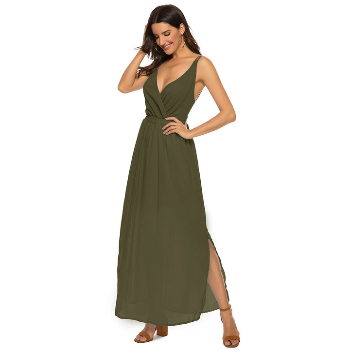 Damen Maxikleid mit elegantem Wickeldesign und schmeichelnder Silhouette Drune