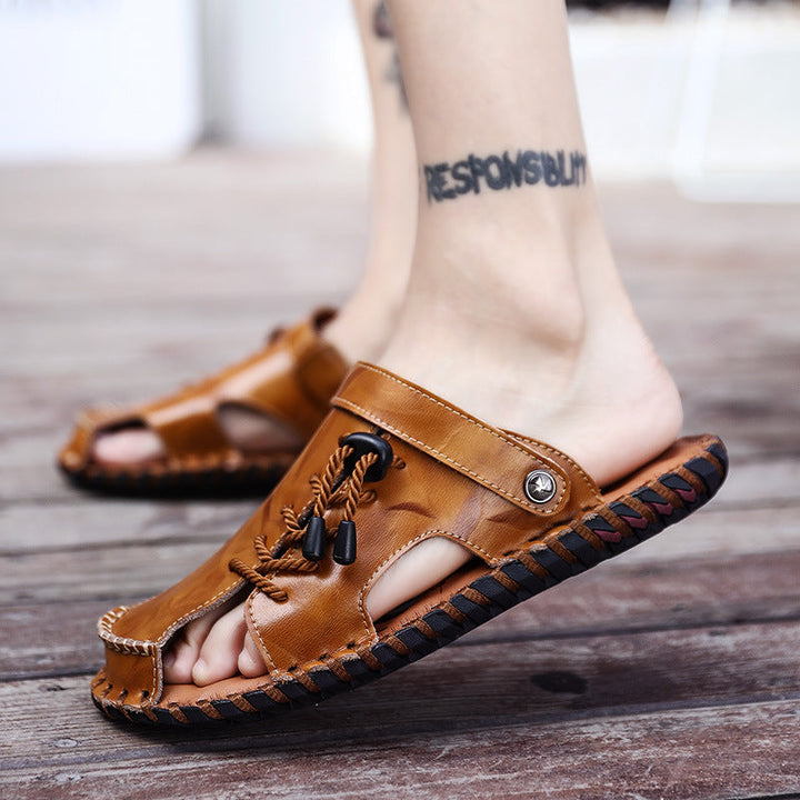 Herren Leder-Sandalen mit robustem Schnellschnürsystem Drune
