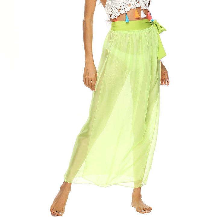 Damen transparenter Strandrock mit eleganter Schleifenoptik Drune