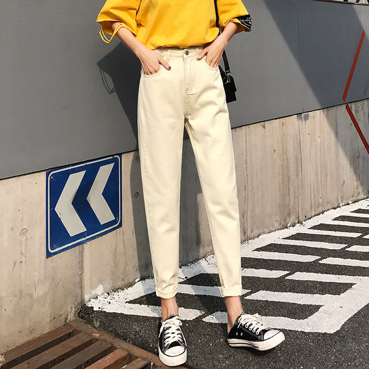 Damen Hoch taillierte Chino-Hose Drune