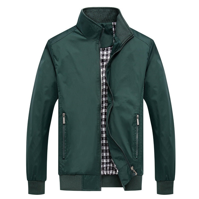Herren Kurzblouson mit Stehkragen, Karo-Innenfutter und Rippenbündchen Drune