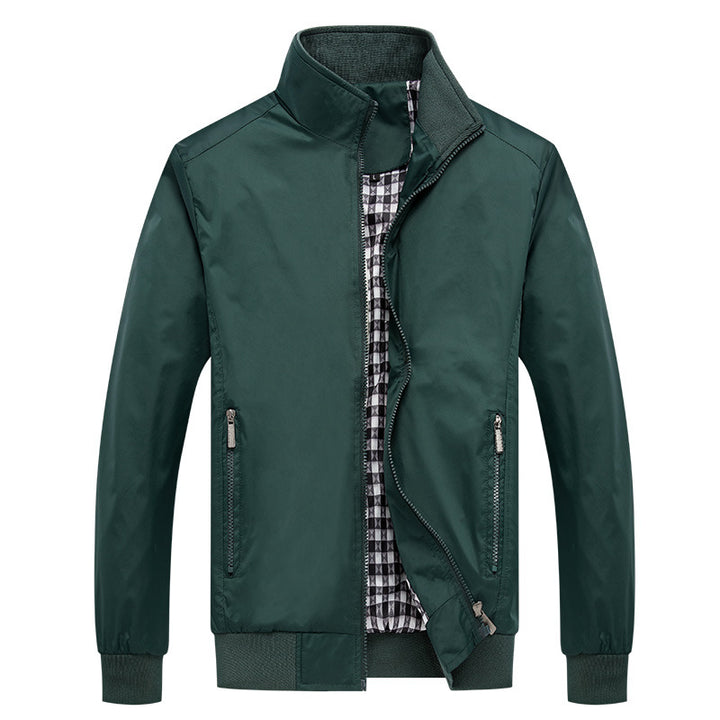 Herren Kurzblouson mit Stehkragen, Karo-Innenfutter und Rippenbündchen Drune