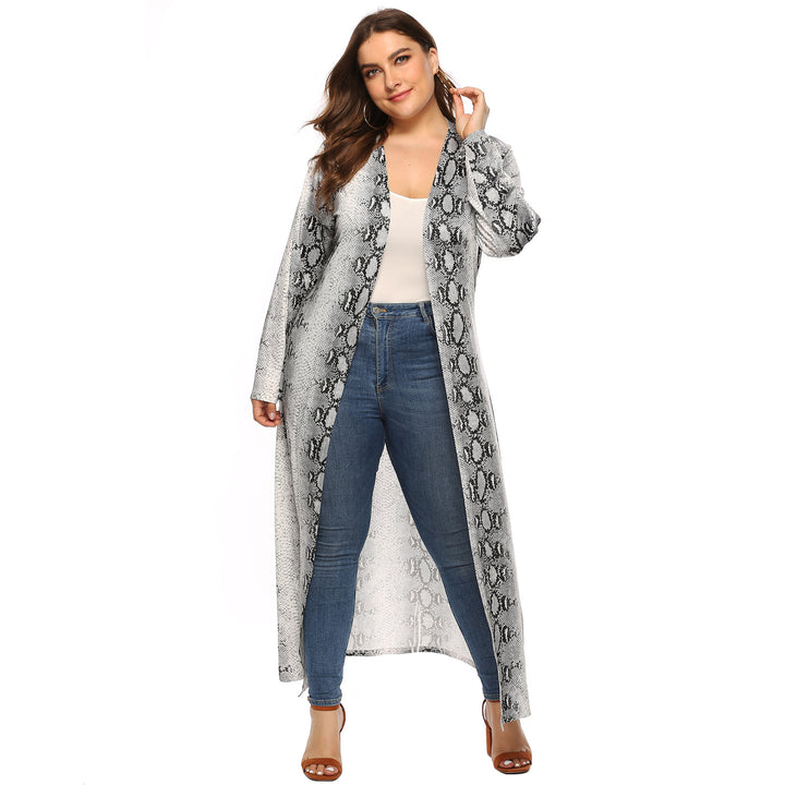 Damen eleganter langer Kimono mit Schlangenmotiv Drune
