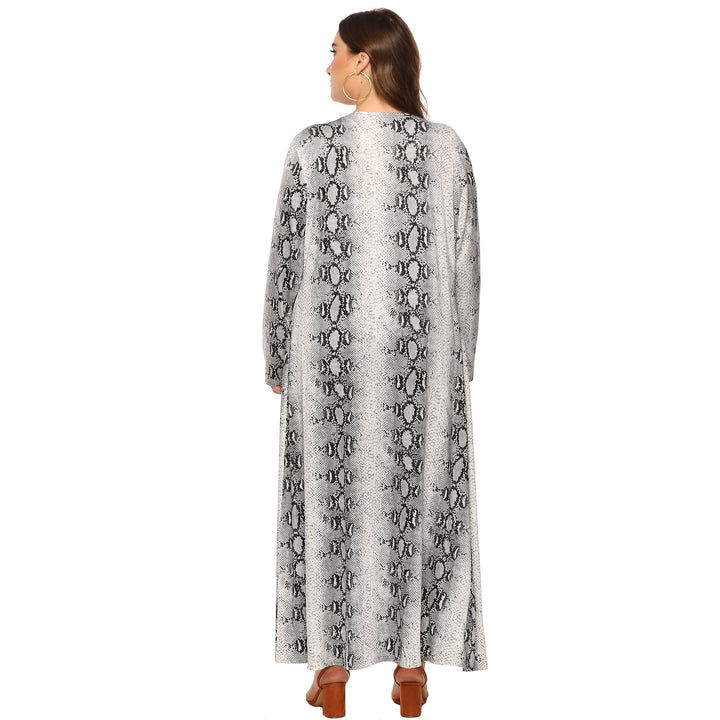 Damen eleganter langer Kimono mit Schlangenmotiv Drune