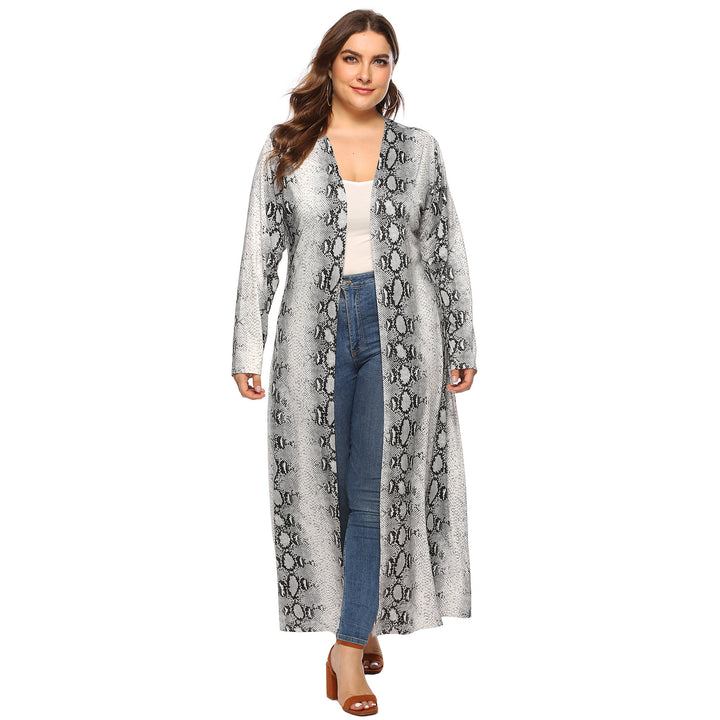 Damen eleganter langer Kimono mit Schlangenmotiv Drune
