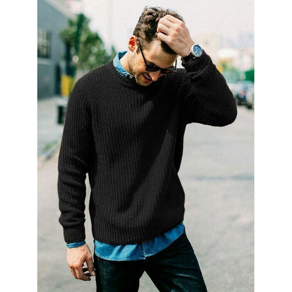 Herren Strickpullover mit Rundhalsausschnitt Drune