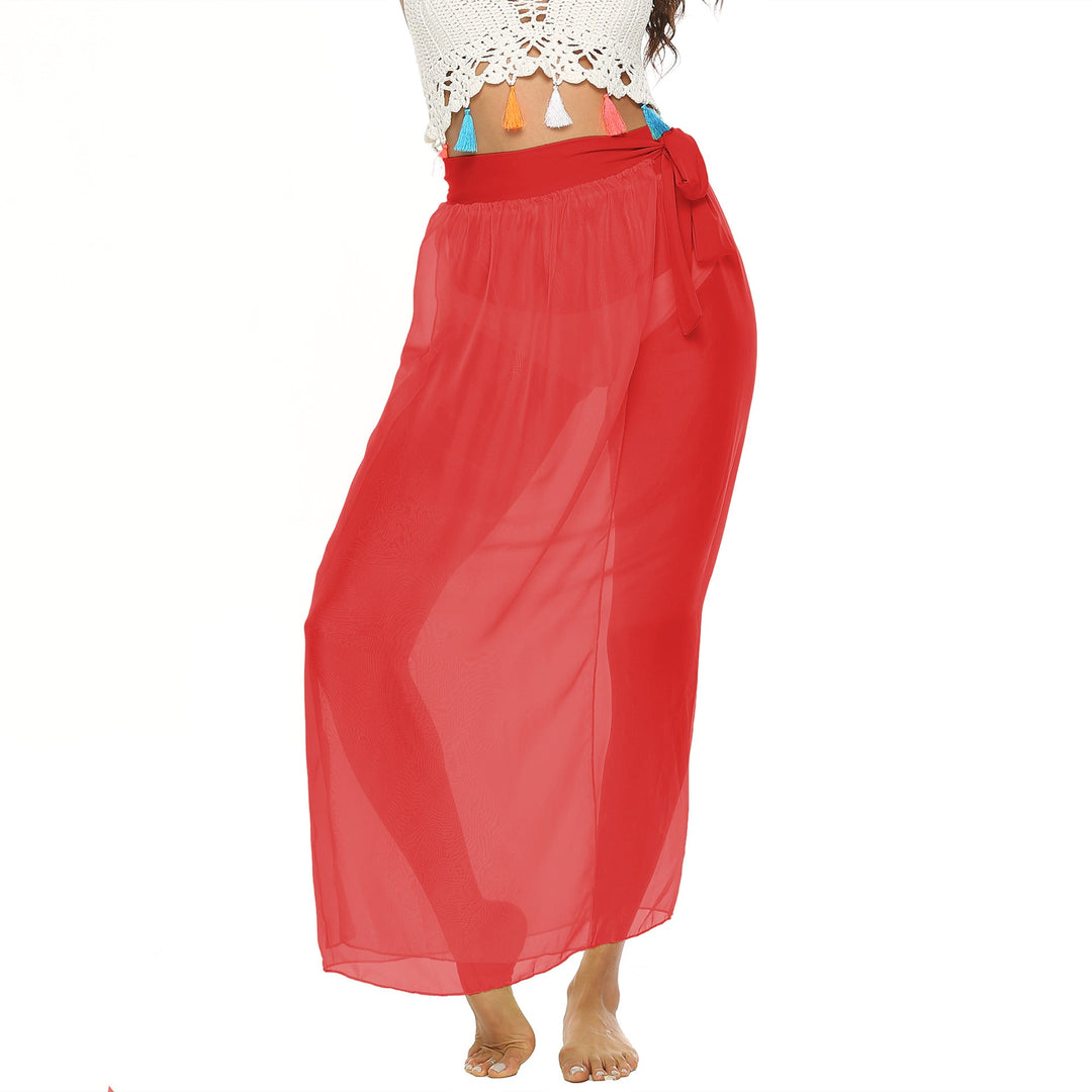 Damen transparenter Strandrock mit eleganter Schleifenoptik Drune