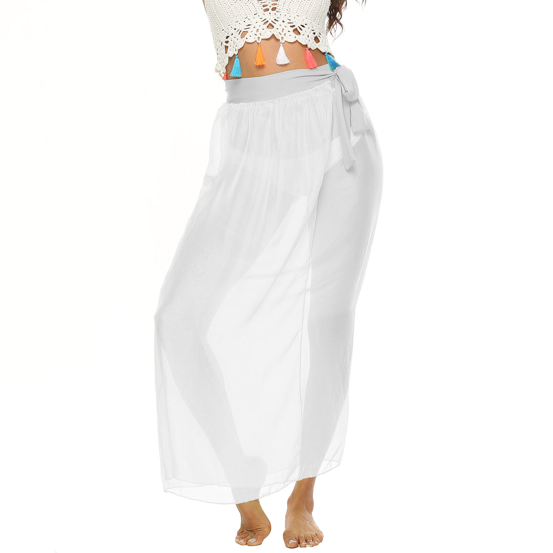 Damen transparenter Strandrock mit eleganter Schleifenoptik Drune