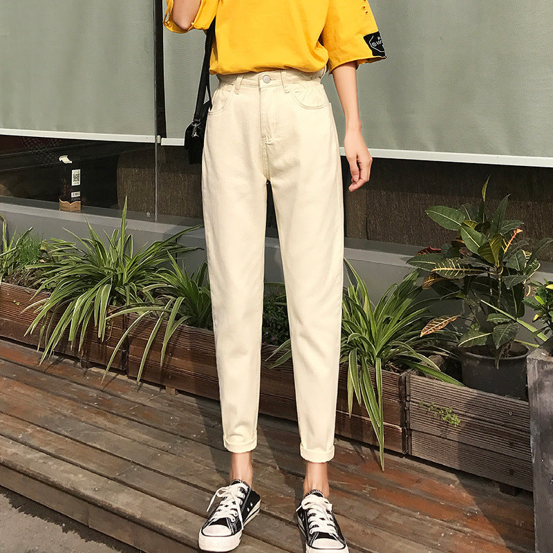 Damen Hoch taillierte Chino-Hose Drune
