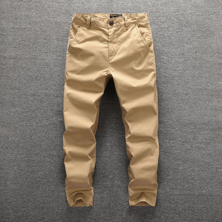 Herren Twill-Hose im Camouflage-Muster mit geradem Schnitt und Gürtelschlaufen Drune