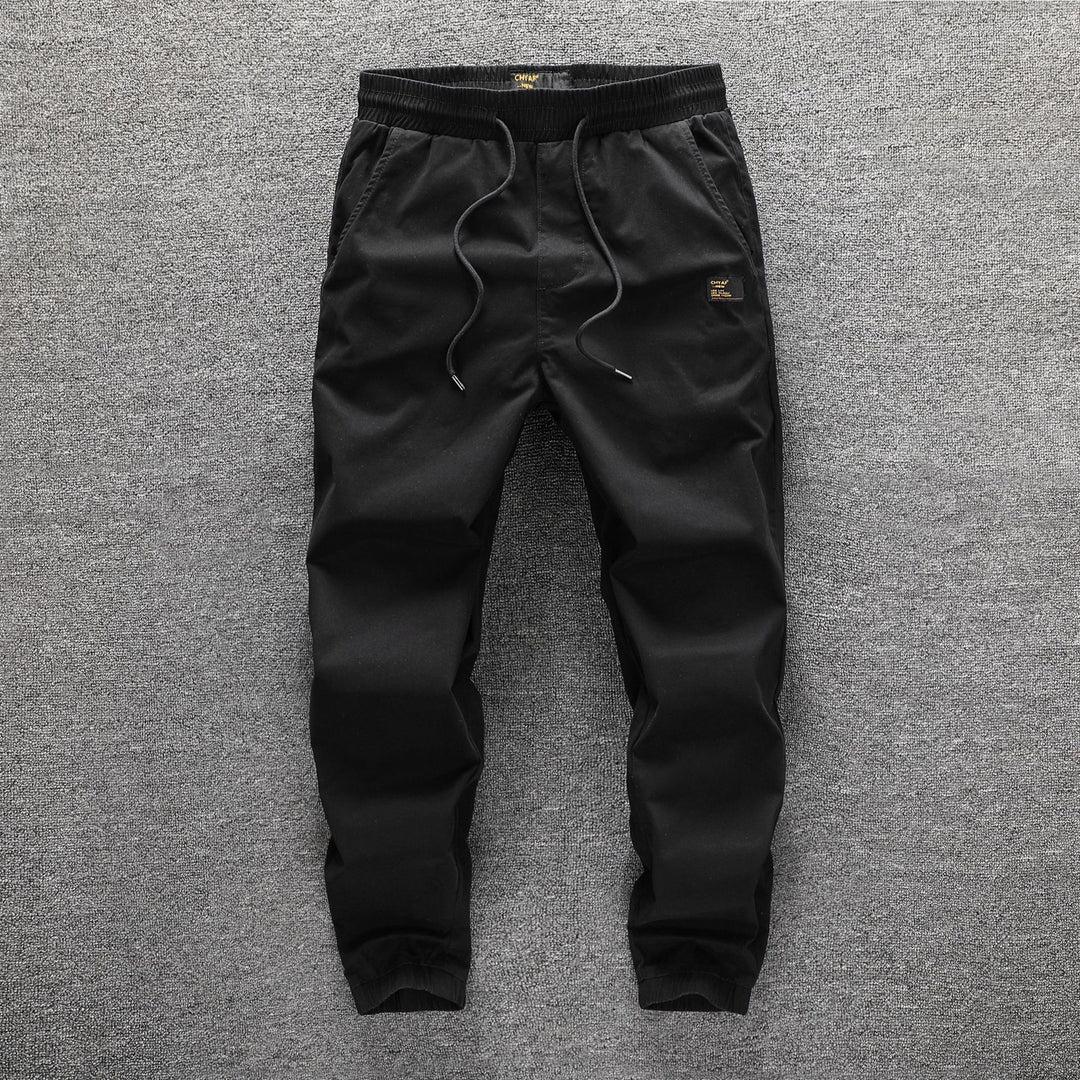 Herren Cargohose im Camouflage-Look mit elastischem Bund und Kordelzug Drune