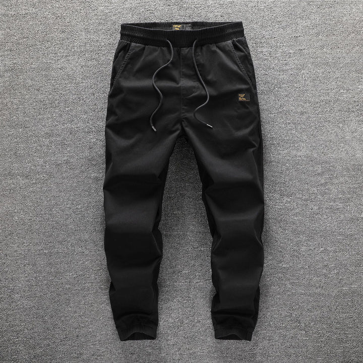 Herren Cargohose im Camouflage-Look mit elastischem Bund und Kordelzug Drune