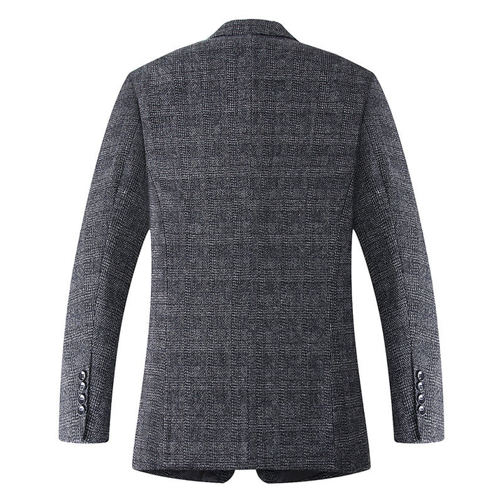 Herren Wollmischstoff Slim-Fit Sakko mit Glencheck-Muster und gesteppter Innenfütterung Drune