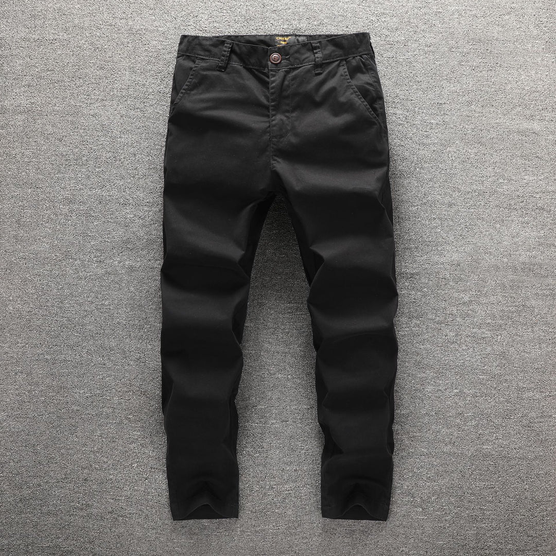 Herren Twill-Hose im Camouflage-Muster mit geradem Schnitt und Gürtelschlaufen Drune
