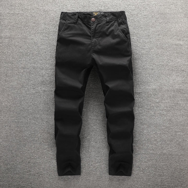 Herren Twill-Hose im Camouflage-Muster mit geradem Schnitt und Gürtelschlaufen Drune