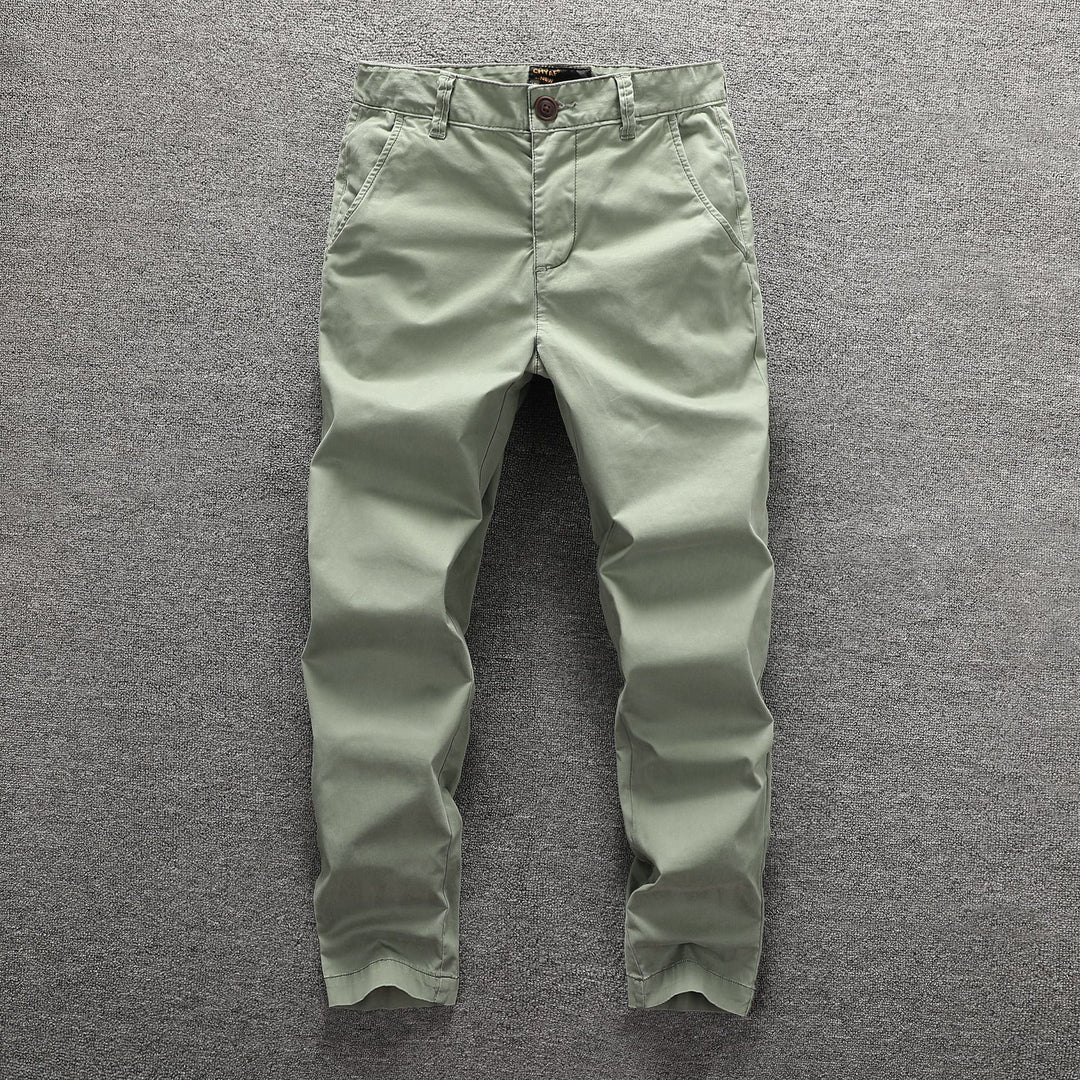 Herren Twill-Hose im Camouflage-Muster mit geradem Schnitt und Gürtelschlaufen Drune