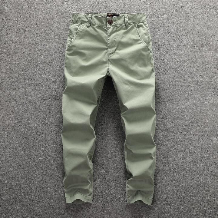 Herren Twill-Hose im Camouflage-Muster mit geradem Schnitt und Gürtelschlaufen Drune