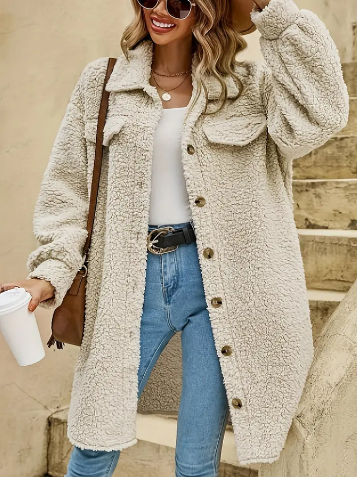 Drune | Strickjacke Lässig Lang Aus Plüsch