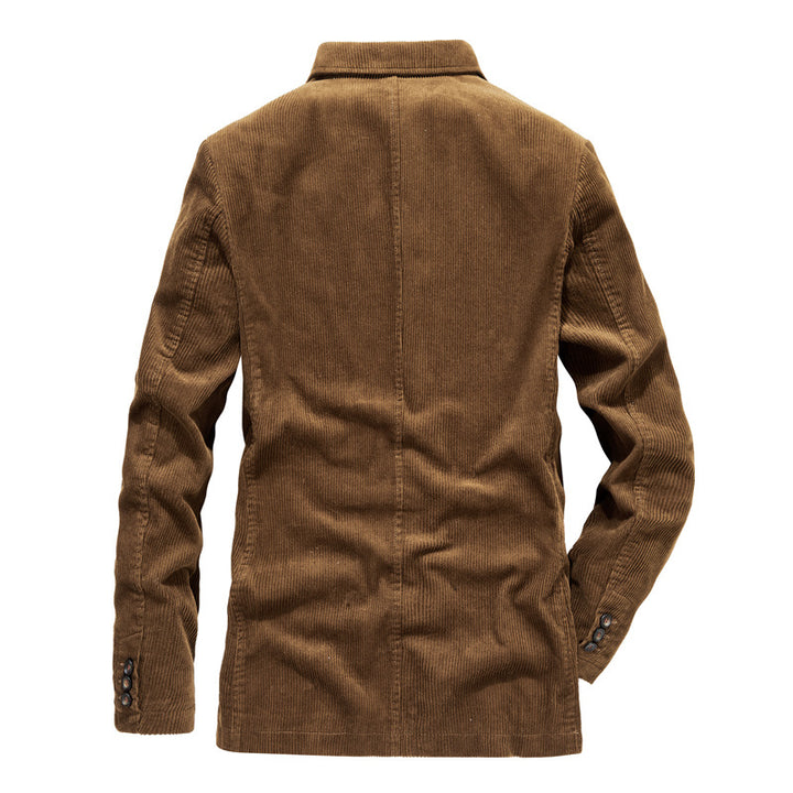 Herren Cord-Sakko mit floral-gemustertem Futter und Pattentaschen Drune