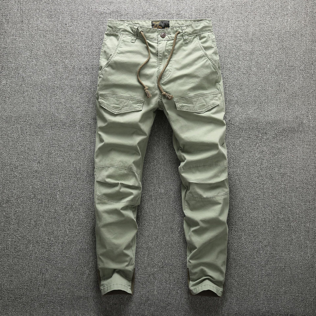 Herren Slim-Fit Utility-Jogger mit Kordelzug Kniepanele und aufgesetzten Klappentaschen Drune