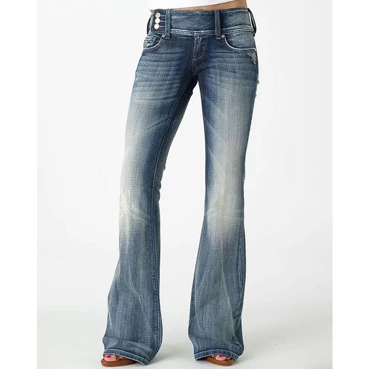 Drune | Beliebte Weinlese Seitenknopf Hohe Taille Skinny Jeans