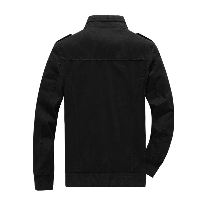 Herren Utility-Fieldblouson aus Canvas mit Epauletten, Brustpattentaschen und Rippbündchen Drune